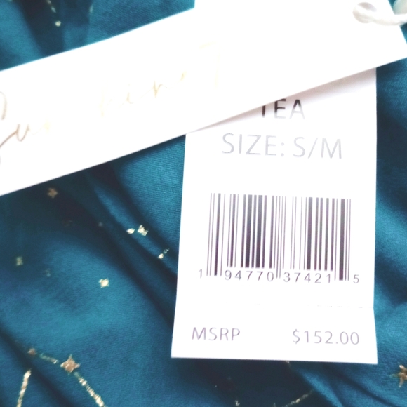 Sunshine 79 NEW Teal & Gold Constellation Print Swimsuit Cover-Up Top Size S - Picture 3 of 6